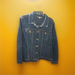 CAbi Dark Blue Jean Jacket women’s XL button up EUC